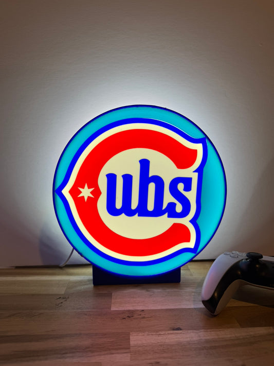 Vintage Chicago Cubs LED Lamp