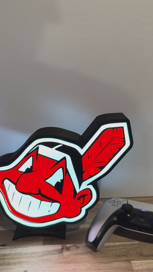 Vintage Cleveland CHIEF WAHOO LED Lamp