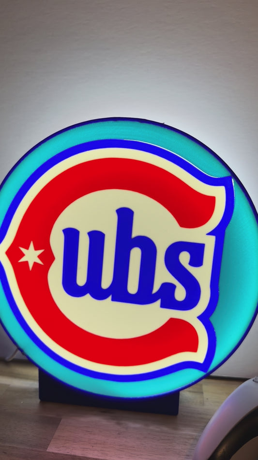 Vintage Chicago Cubs LED Lamp